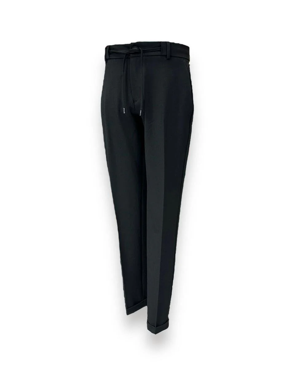 Regular Fit Likralı Siyah Art Jogger Pantolon