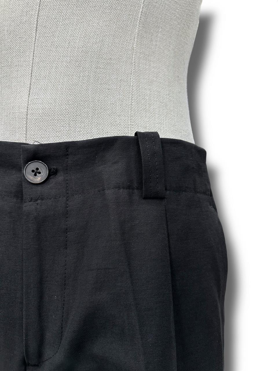 Oversize Gabardin Kumaş Siyah Ashford Pantolon - Image 4