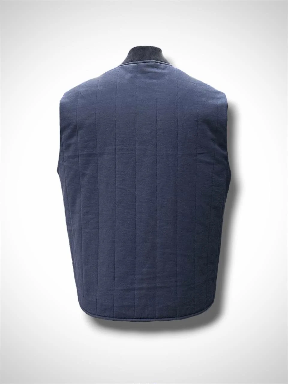 Ashford Lacivert Gabardin Kumaş Çıtçıtlı Yelek - Image 4