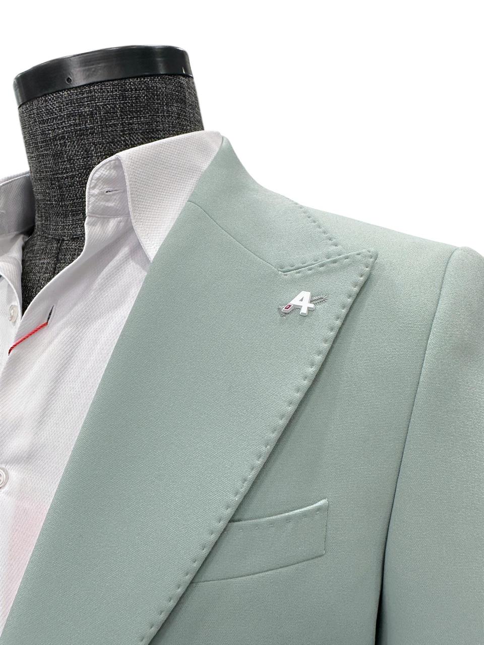 Slim Fit Likralı Kumaş Mint Boost Takım Elbise - Image 3