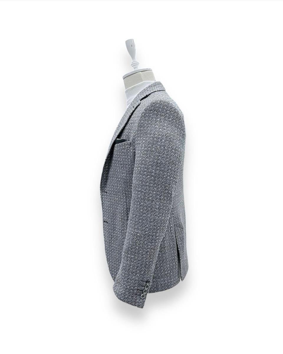 Slim Fit Kaşe Gri Bright Ceket - Image 3