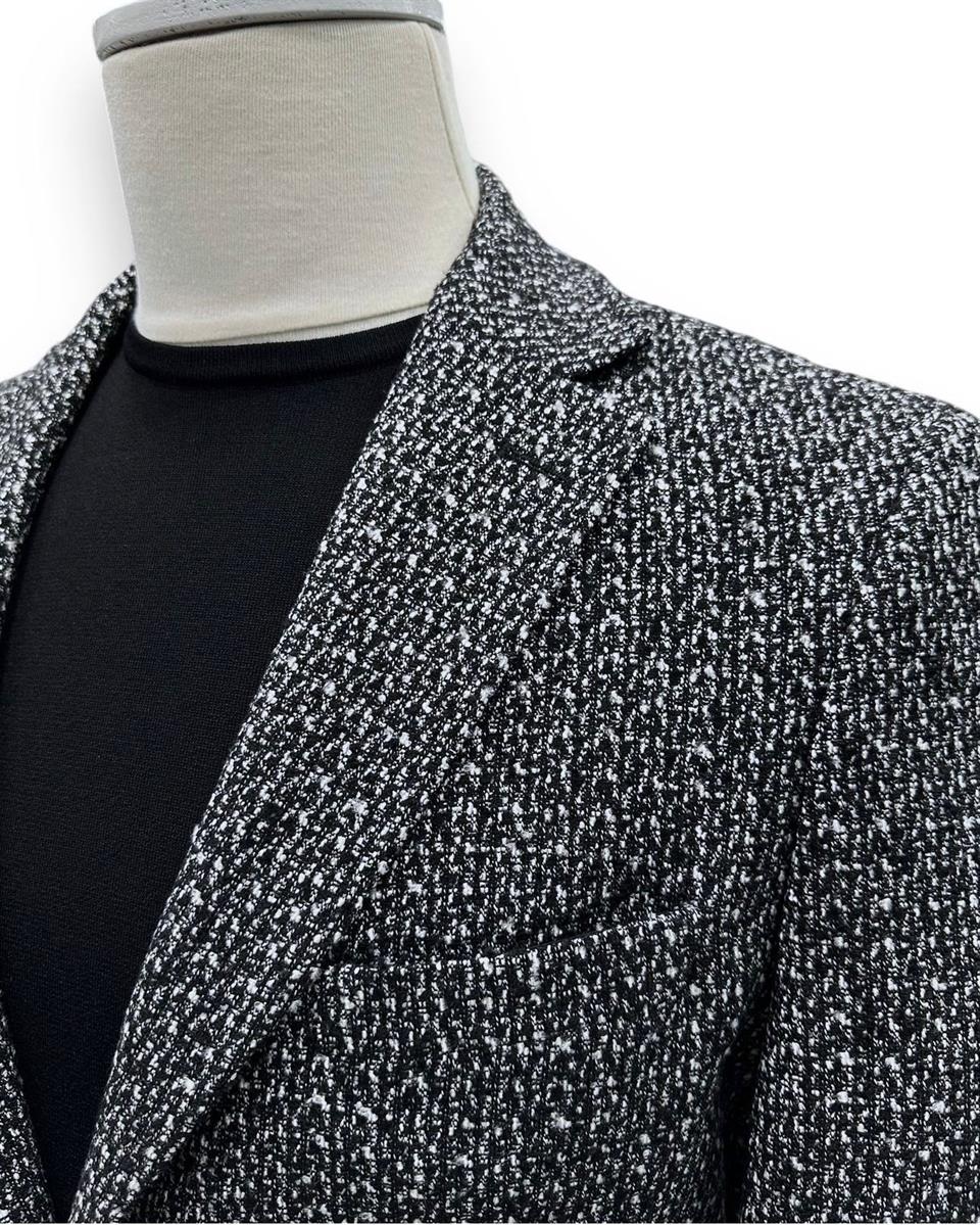 Slim Fit Kaşe Siyah Bright Ceket - Image 4