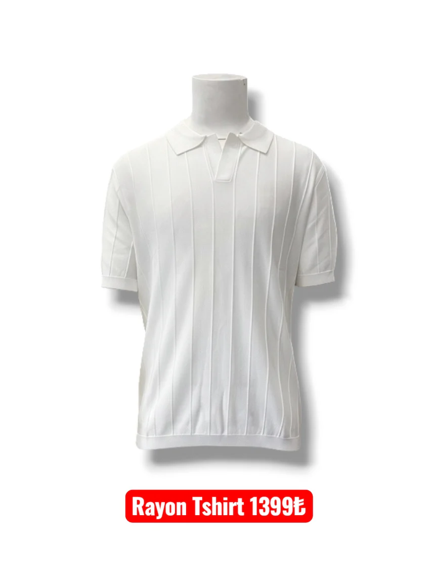 Çizgili Rayon Tshirt