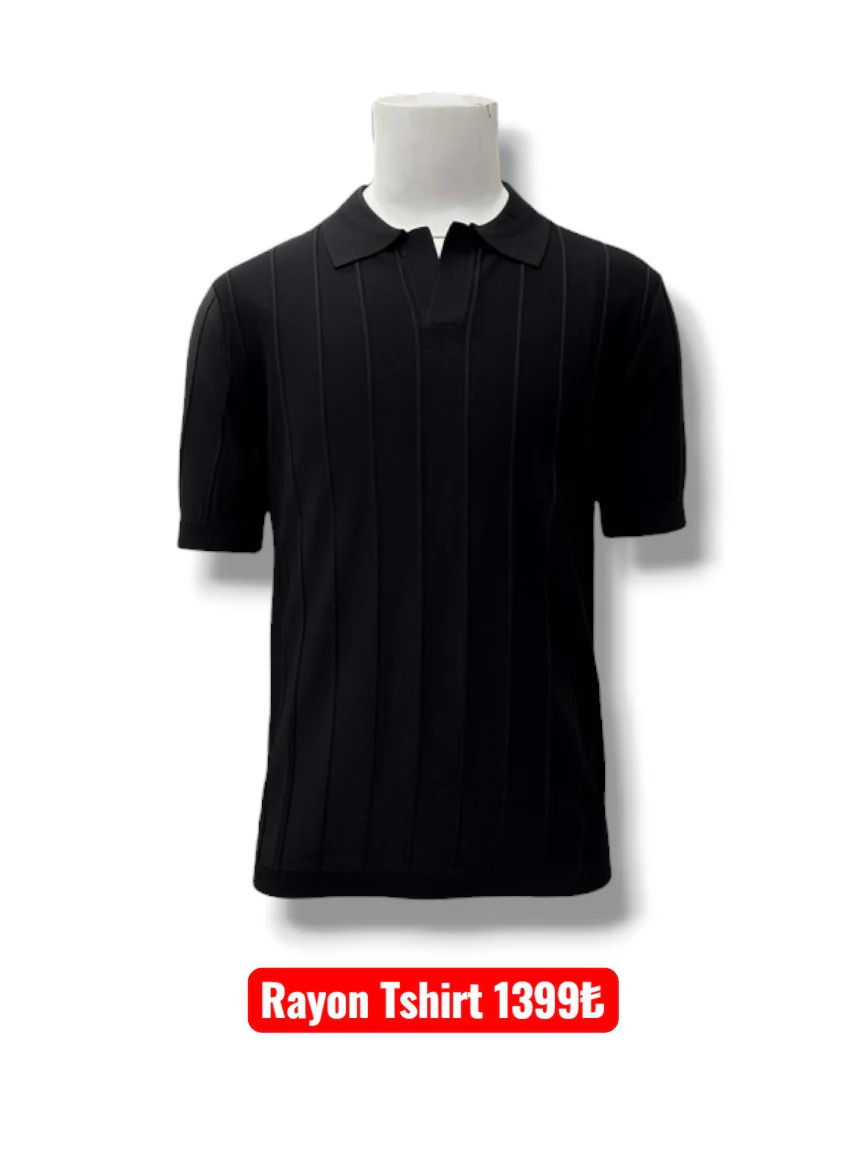 Çizgili Rayon Tshirt