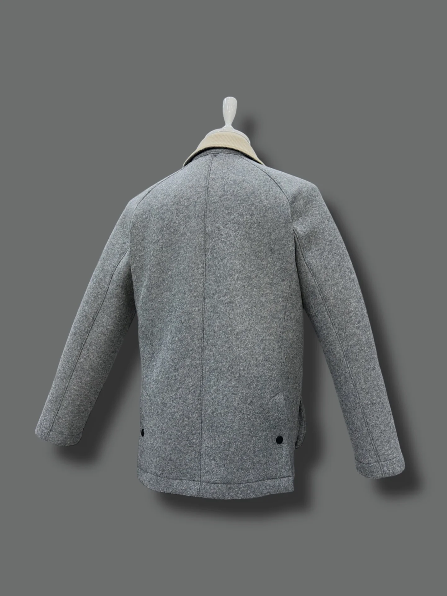Regular Fit Yün Karışımlı Gri Cortina Keçe Kaban - Image 4