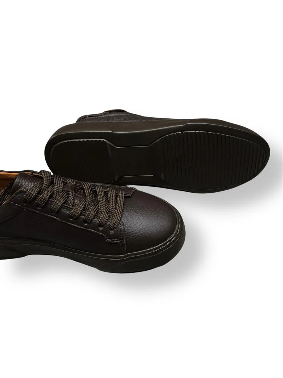 Deri Sneakers İç Dış Deri Kahverengi Ayakkabı - Image 3