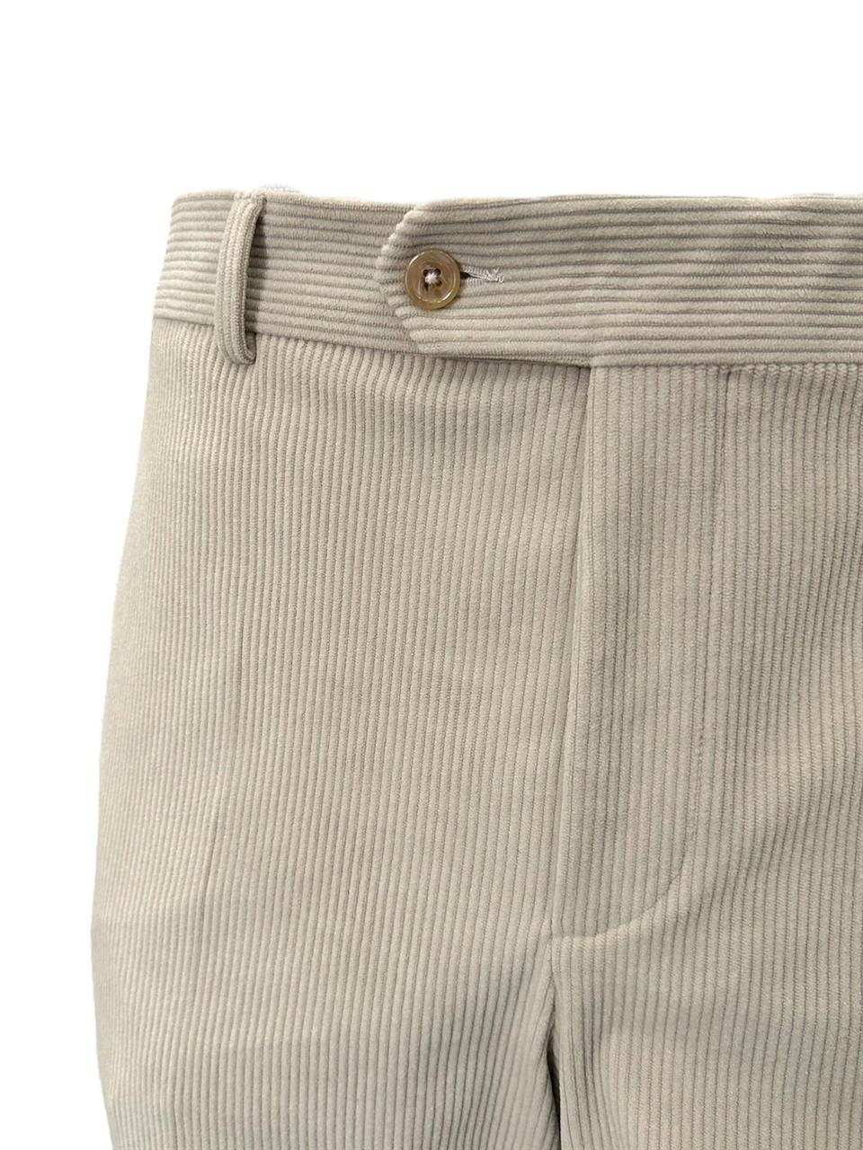 Standart Fit İtalyan Kumaş Bej Fitilli Kadife Pantolon - Image 3