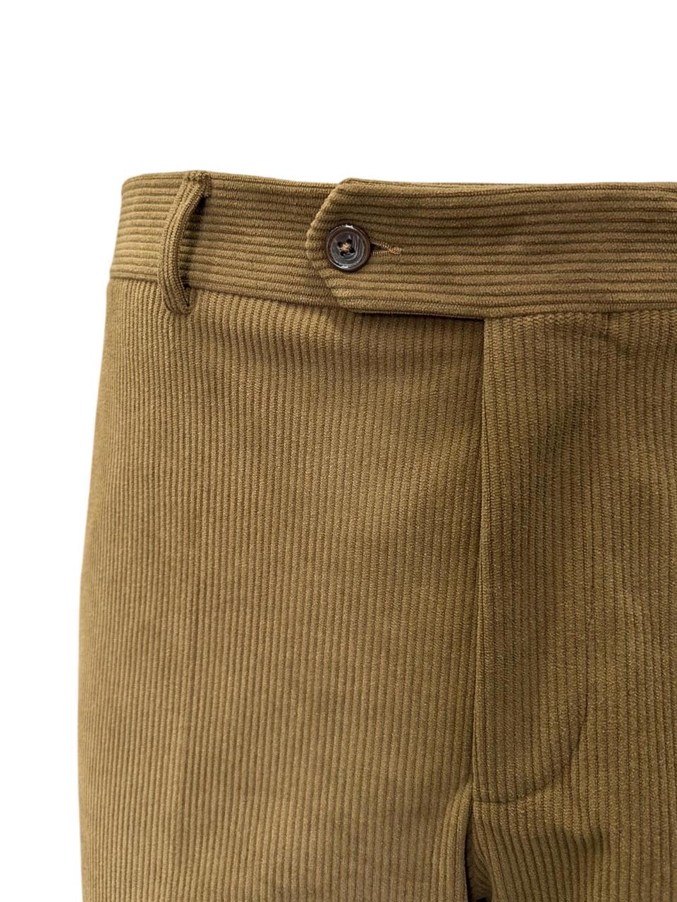 Standart Fit İtalyan Kumaş Taba Fitilli Kadife Pantolon - Image 3