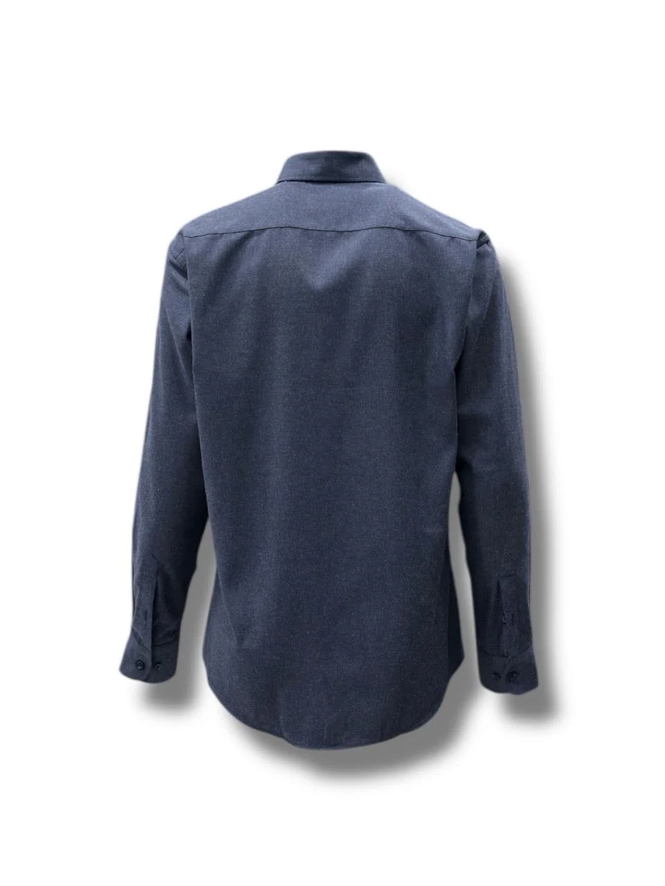 Standart Fit Flanel dokulu Lacivert Pamuk Flanella Gömlek - Image 3