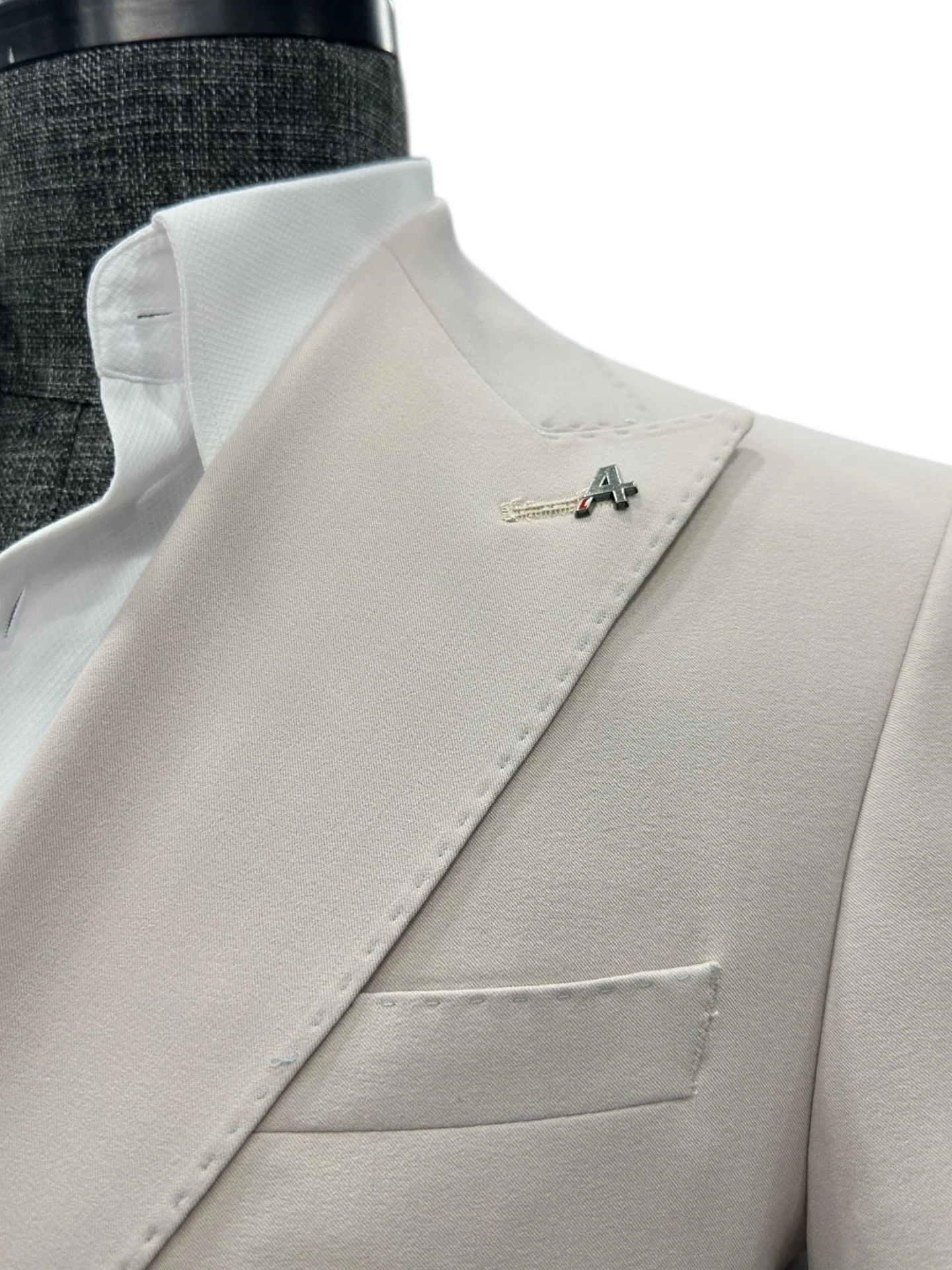 Slim Fit Likralı Çift Yırtmaç Kruvaze Bej Form Takım Elbise - Image 3
