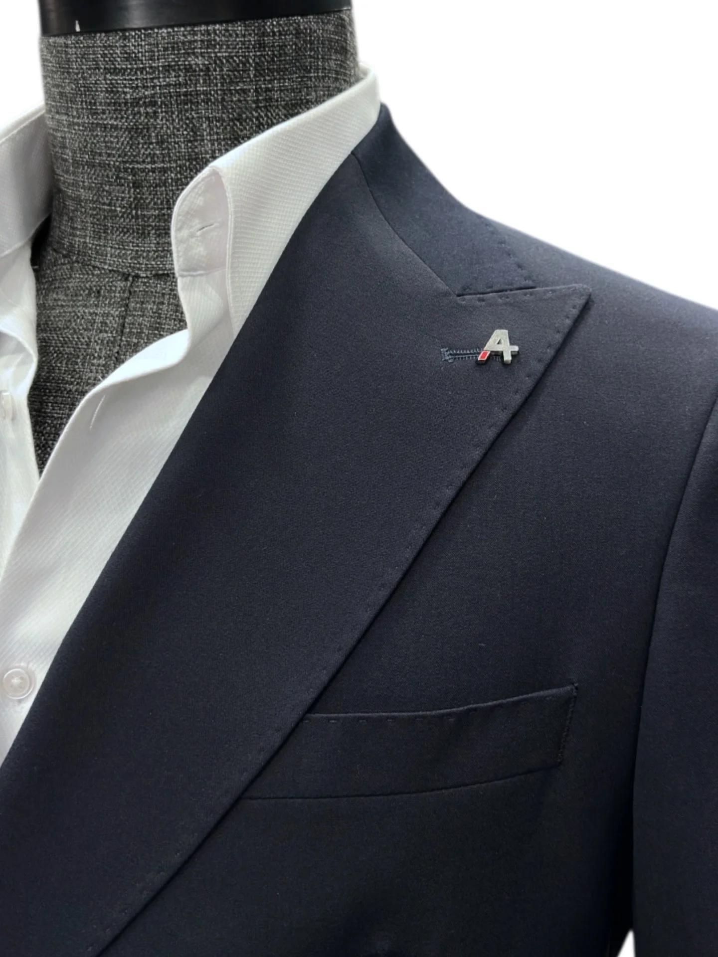 Slim Fit Likralı Çift Yırtmaç Kruvaze Lacivert Form Takım Elbise - Image 3