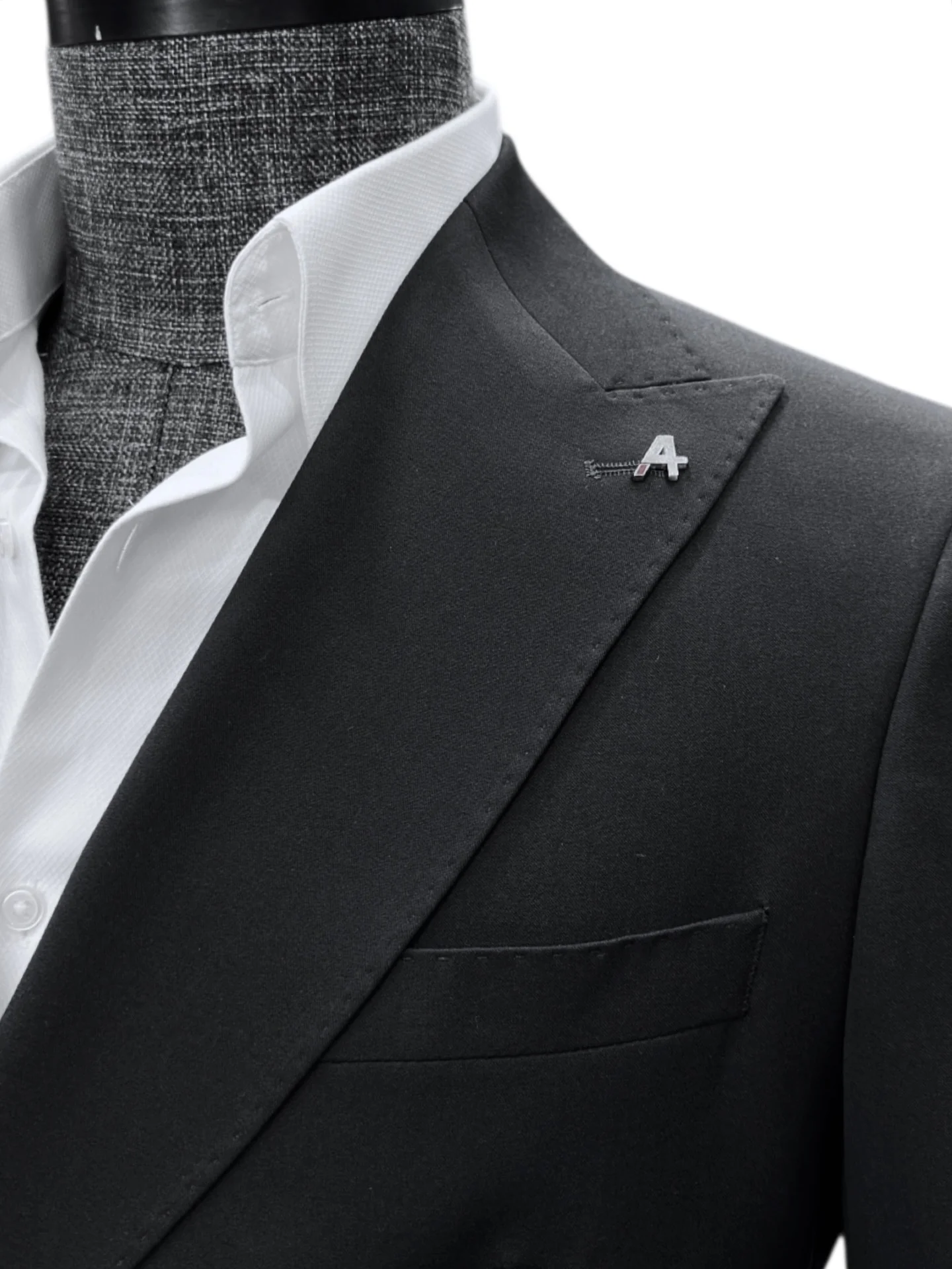 Slim Fit Likralı Çift Yırtmaç Kruvaze Siyah Form Takım Elbise - Image 4