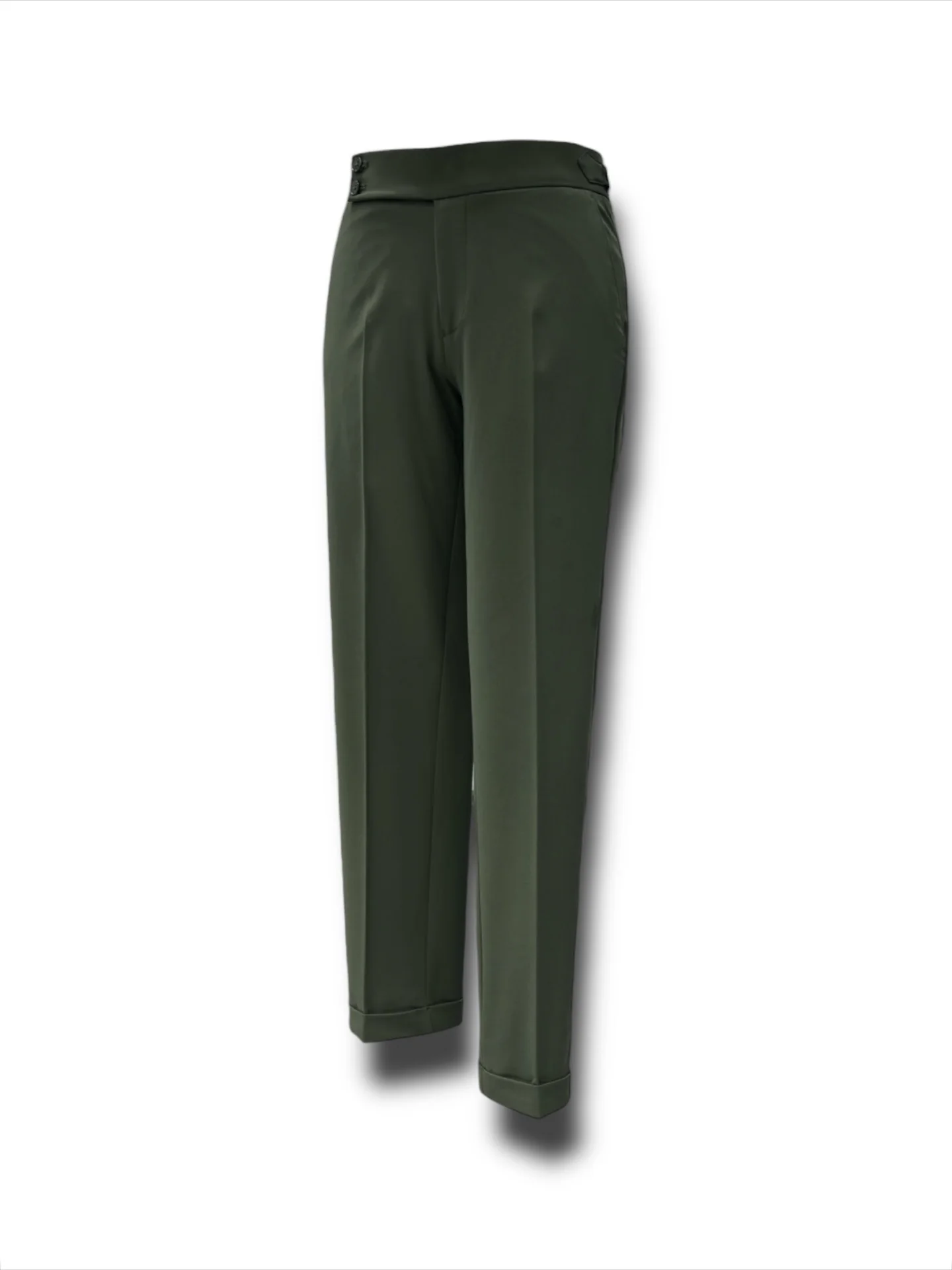 Slim Fit Likralı Çift Yırtmaç Kruvaze Yeşil Form Takım Elbise - Image 4