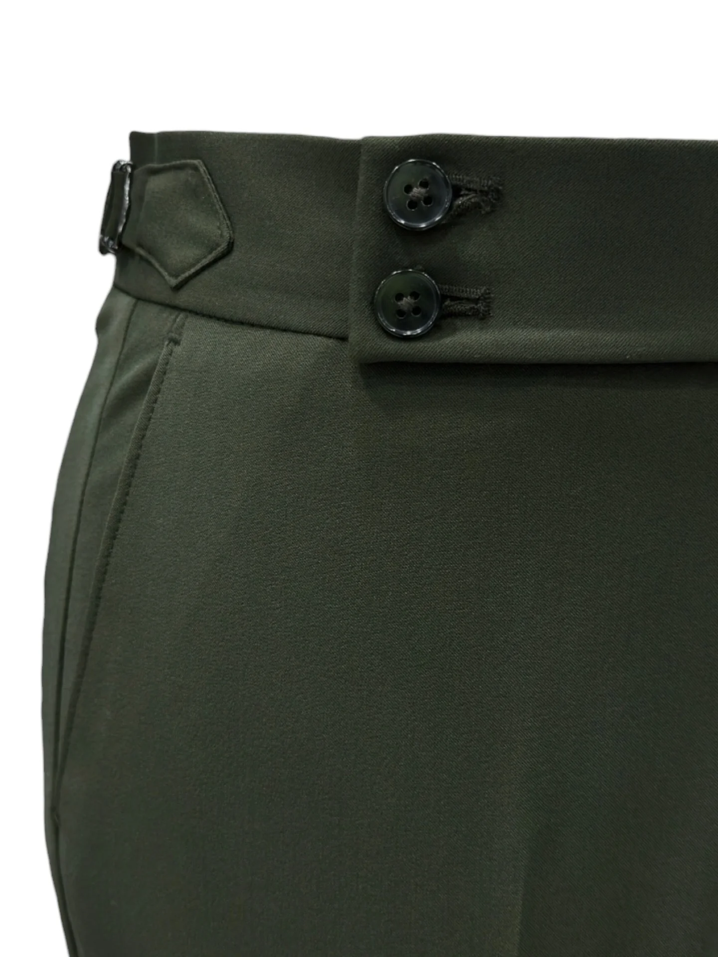 Slim Fit Likralı Çift Yırtmaç Kruvaze Yeşil Form Takım Elbise - Image 5