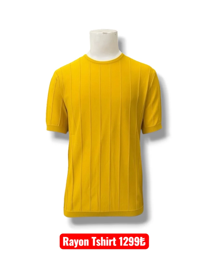 Gölge Çizgili Rayon Triko