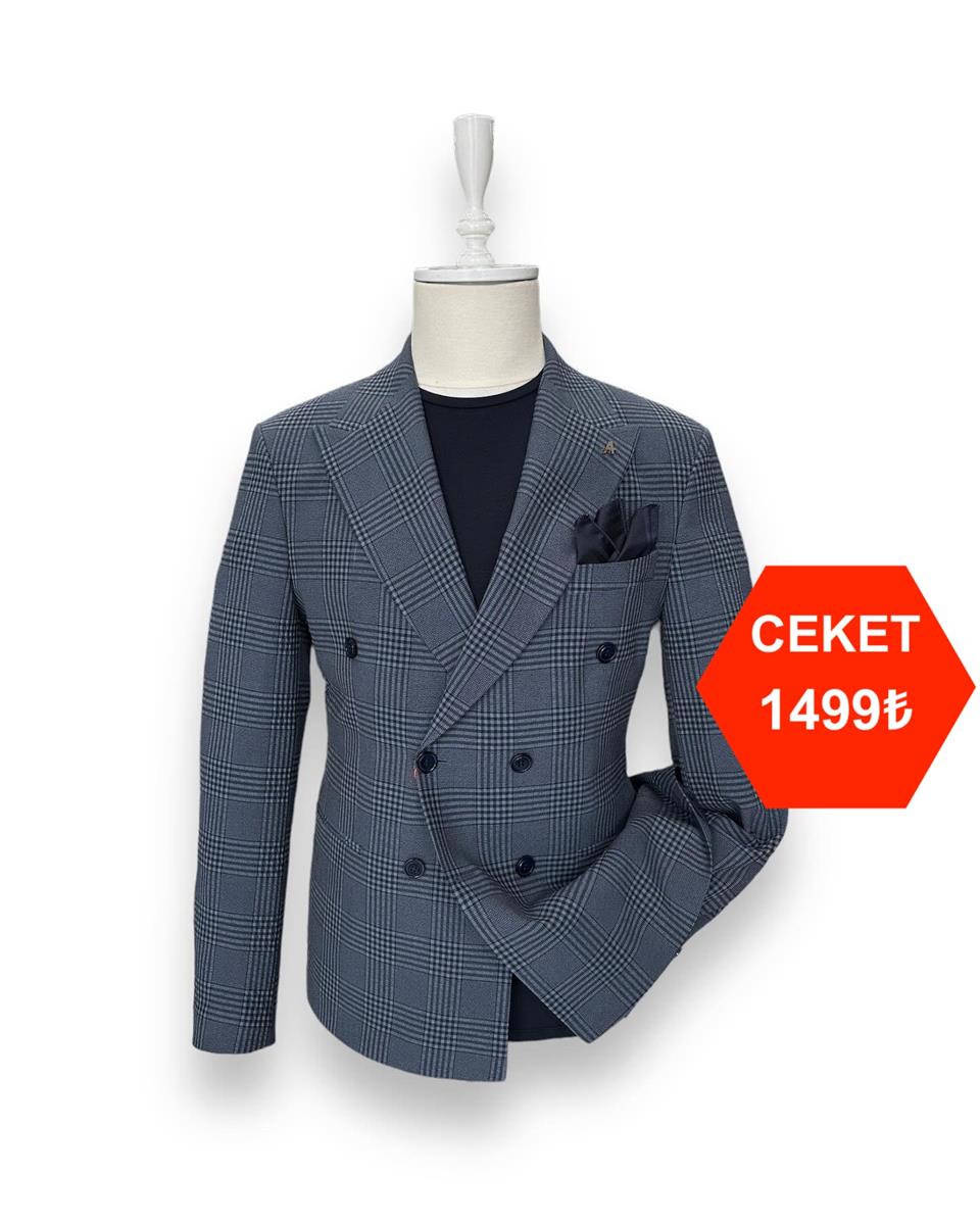 Kareli Gofre Ceket - Image 2