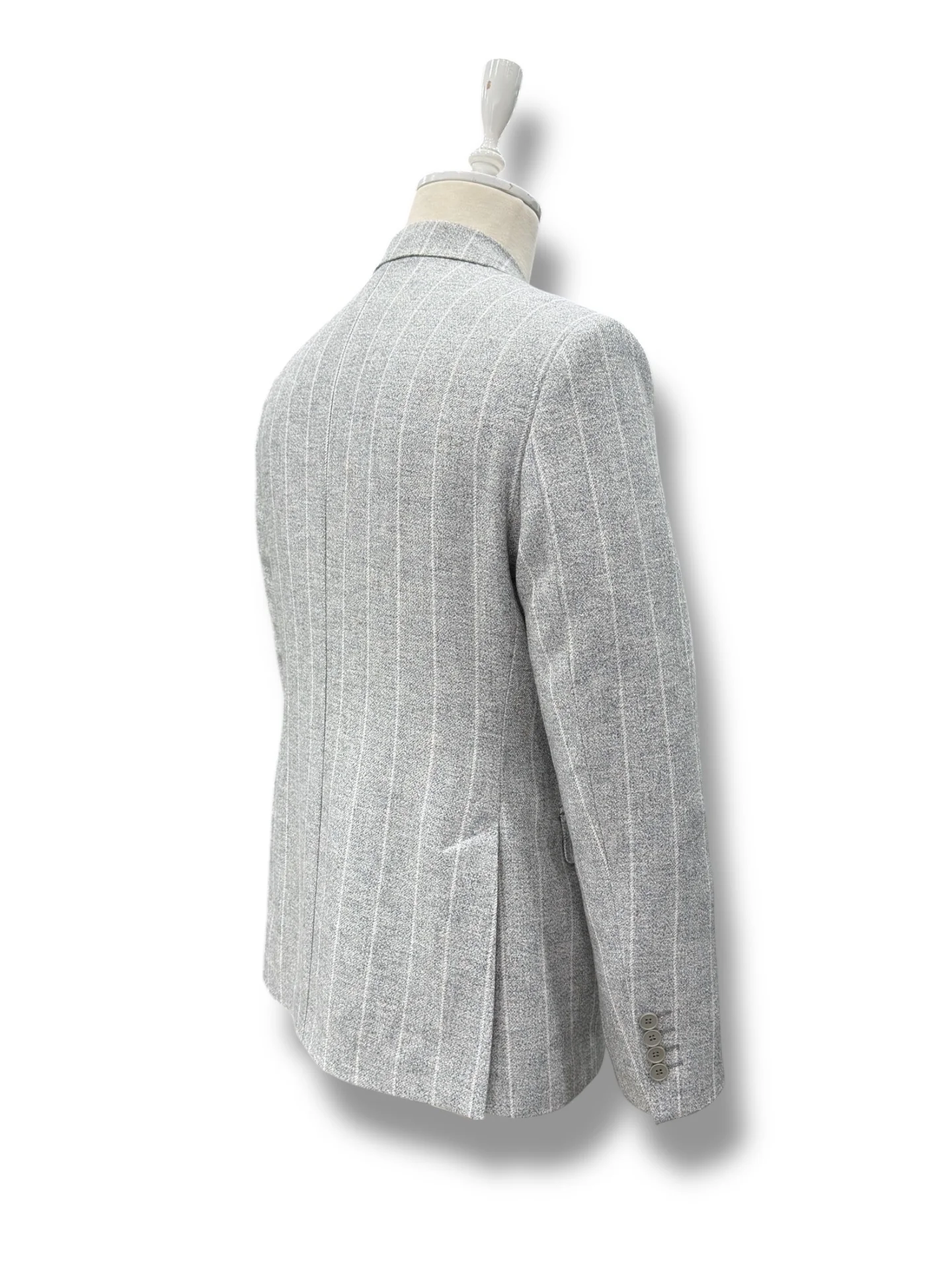 Standart Fit Gri Levante Keten Ceket - Image 3