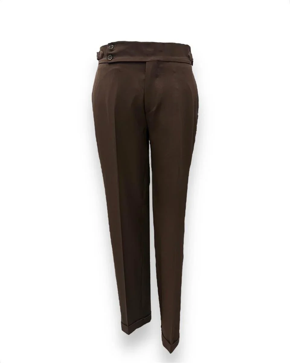 Modern Fit Torba Cep Punto Dikişli Kahverengi Limerick Takım Elbise - Image 3