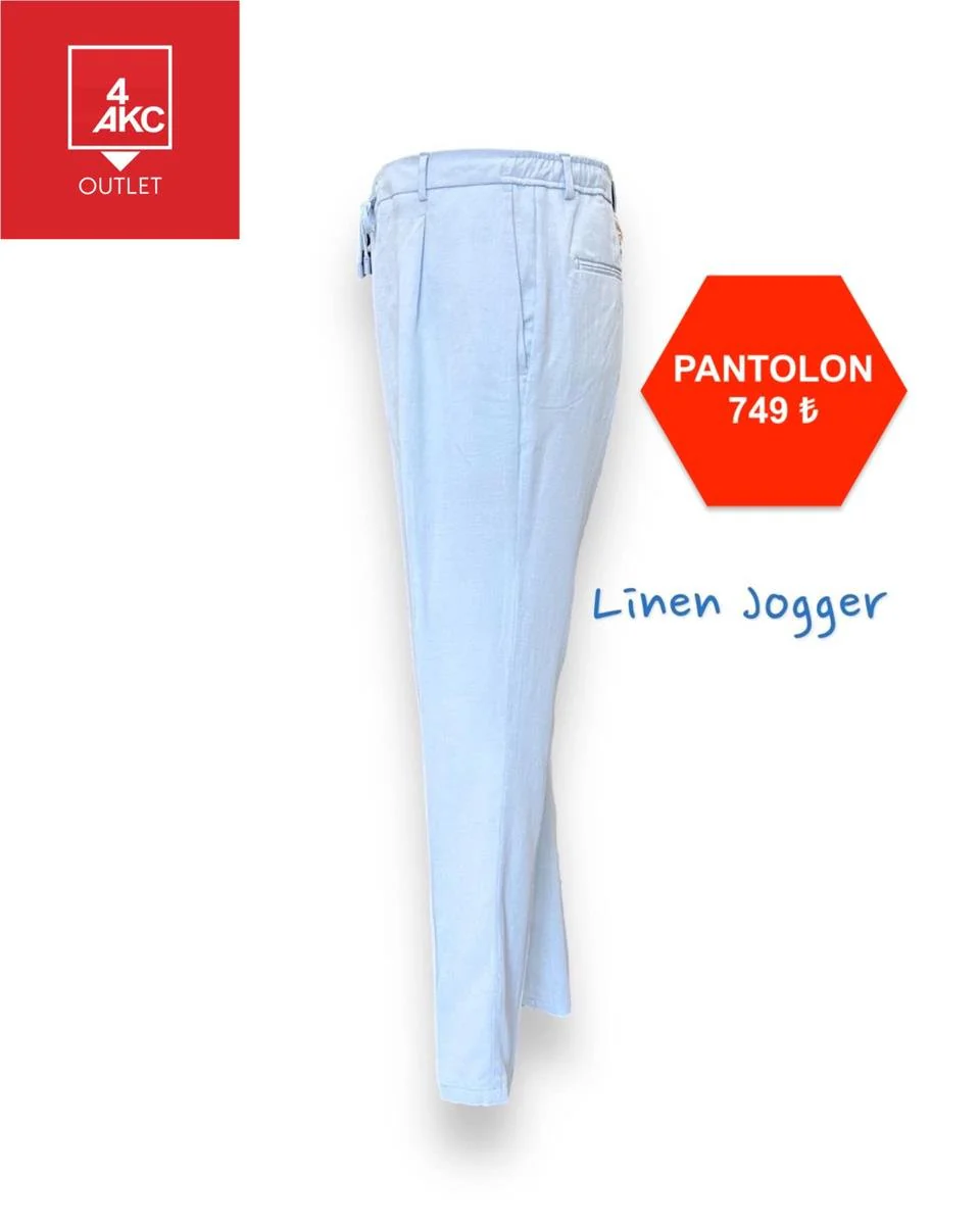 Linen Jogger Pantolon - Image 3
