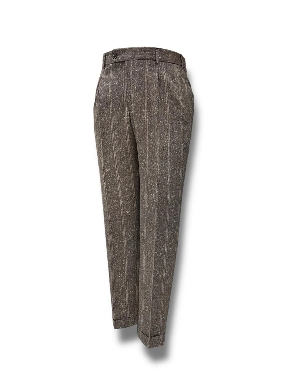 Regular Fit Tüvit Dokulu Kahverengi Lordshire Kruvaze Takım Elbise - Image 3
