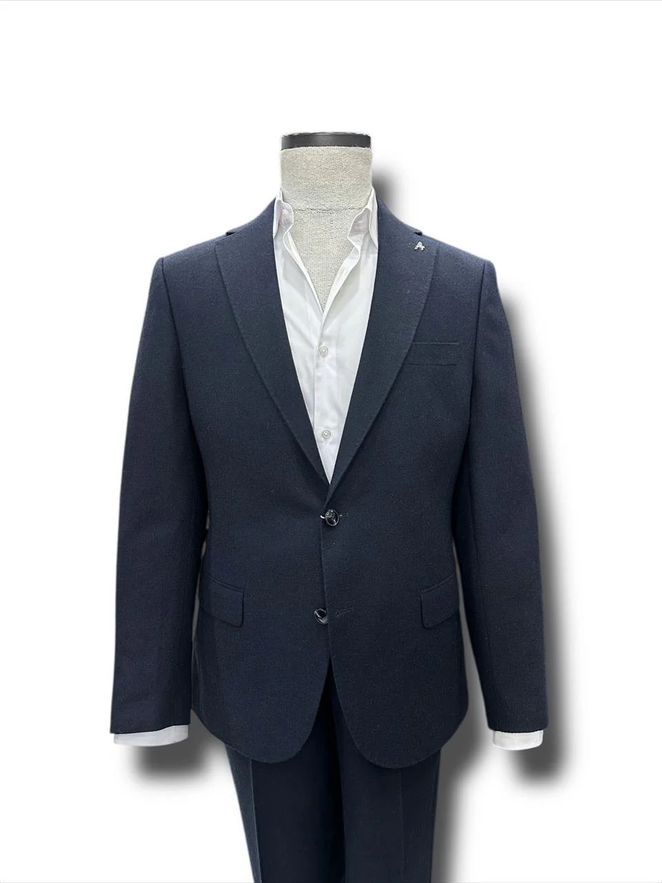Slim Fit Yün Karışımlı Lacivert Erkek Loren Takım Elbise