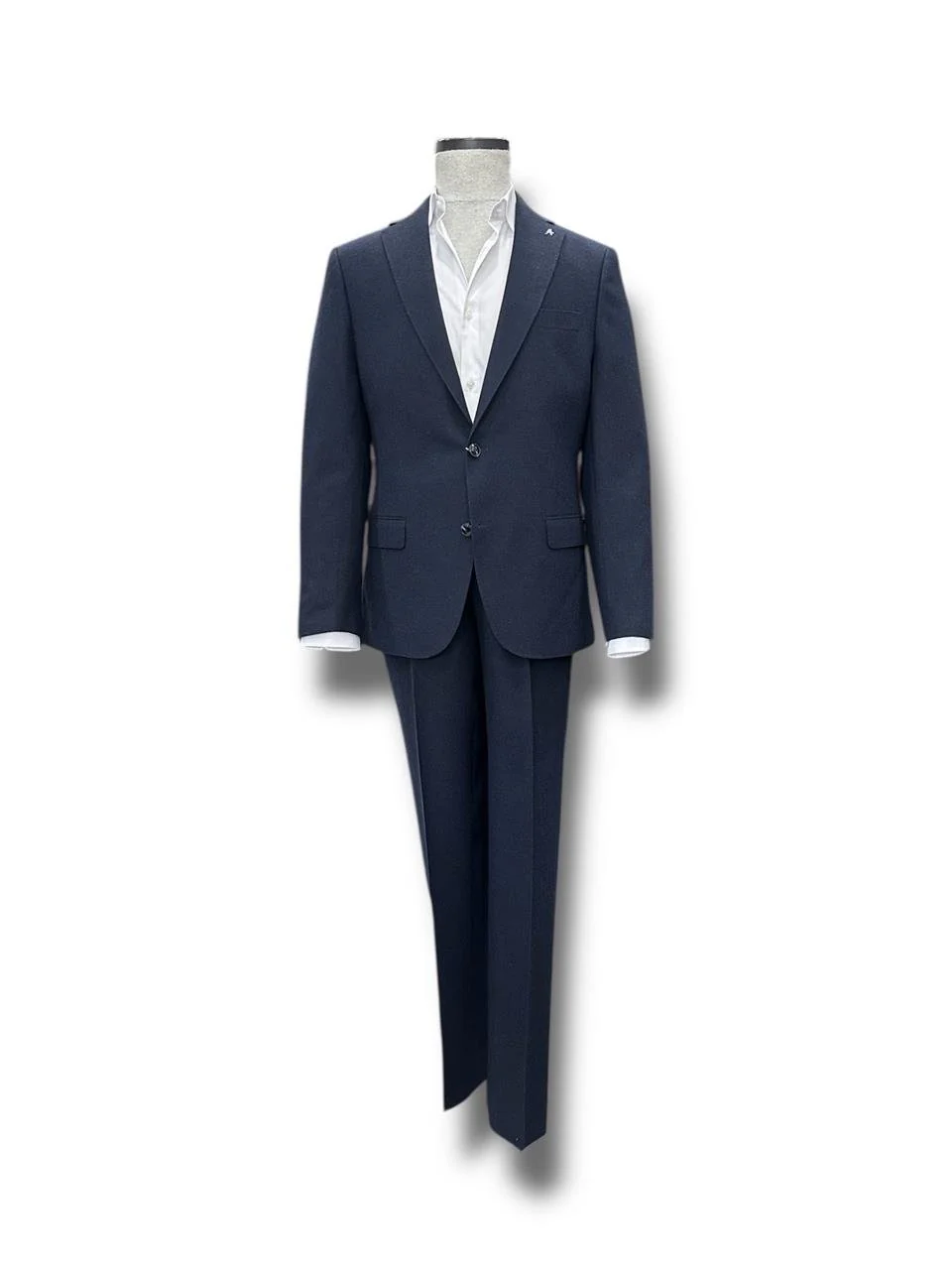Slim Fit Yün Karışımlı Lacivert Erkek Loren Takım Elbise - Image 3