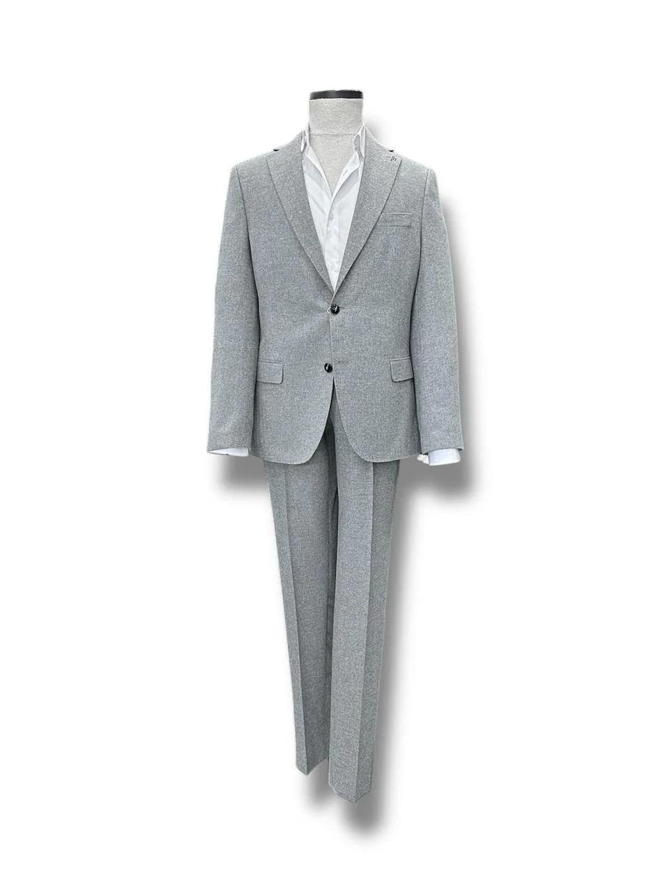 Slim Fit Yün Karışımlı Gri Erkek Loren Takım Elbise