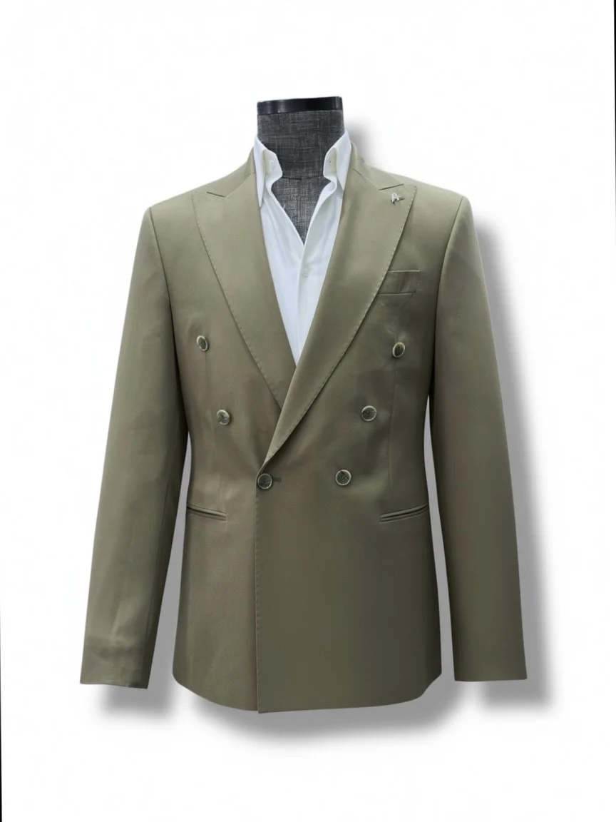 Standart Fit Tencel Kumaş Haki Loreno Takım Elbise - Image 3
