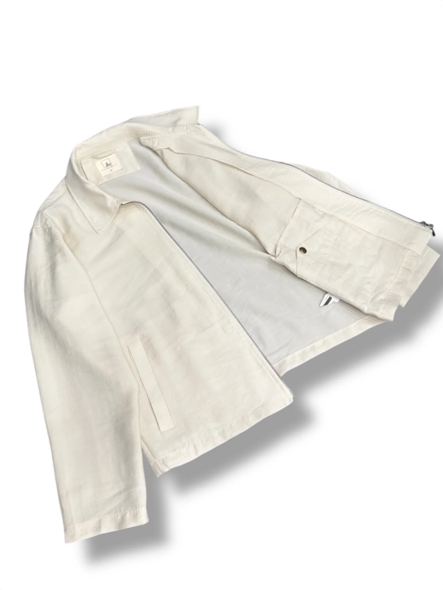 Oversize Hafif Kumaş Bej Lume Mont - Image 3