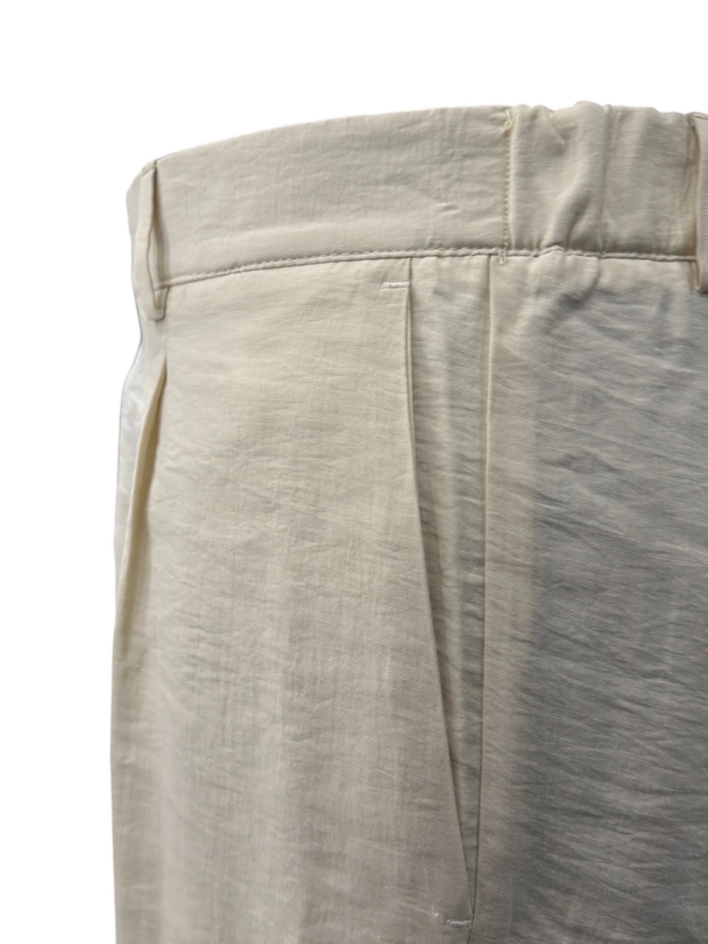 Oversize Hafif Kumaş Bej Lume Pantolon - Image 2