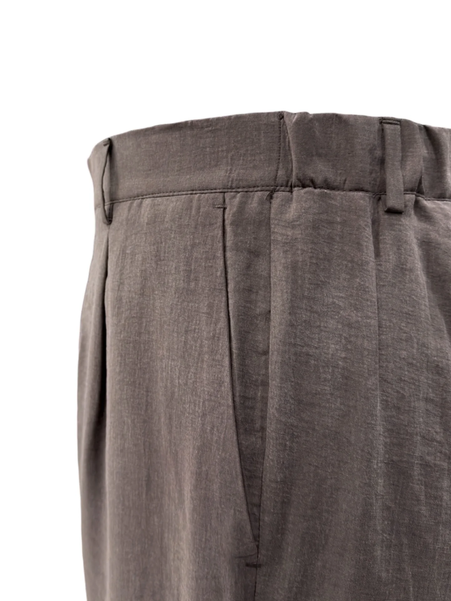 Oversize Hafif Kumaş Kahverengi Lume Pantolon - Image 2