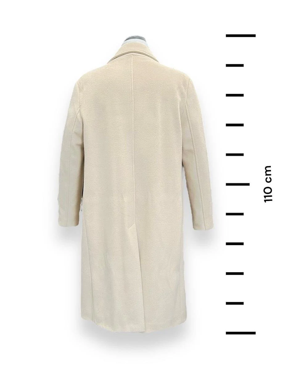 Oversize Kruvaze Kaşe Bej Mattia Kaban - Image 4