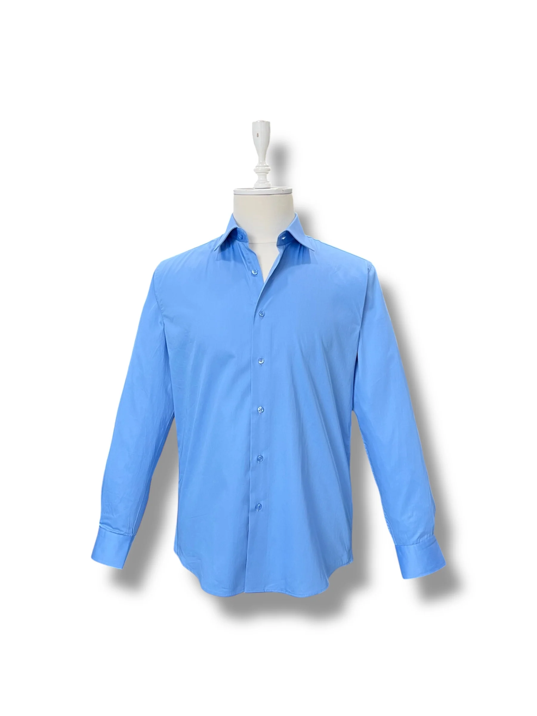 Slim Fit Koyu Mavi %100 Pamuk Saten Gömlek