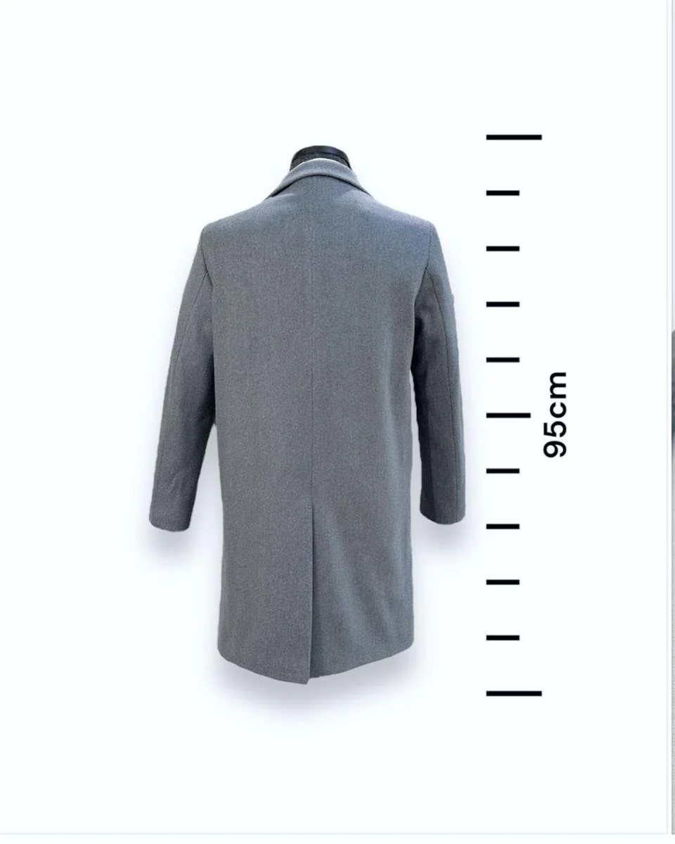 Slim Fit Kaşe Gri Pietro Kaban - Image 3