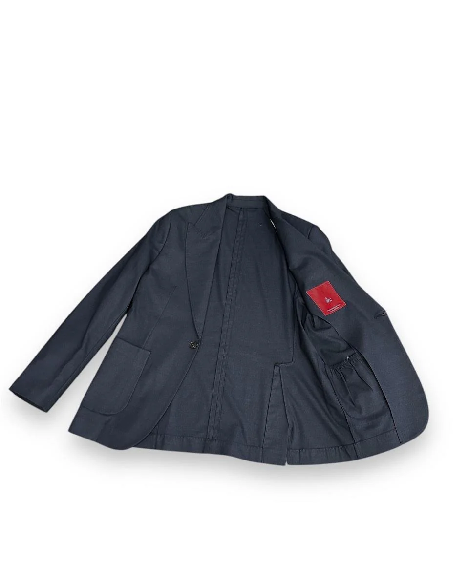 Slim Fit Astarsız Lacivert Sartorial Ceket | İndirimli - Image 4