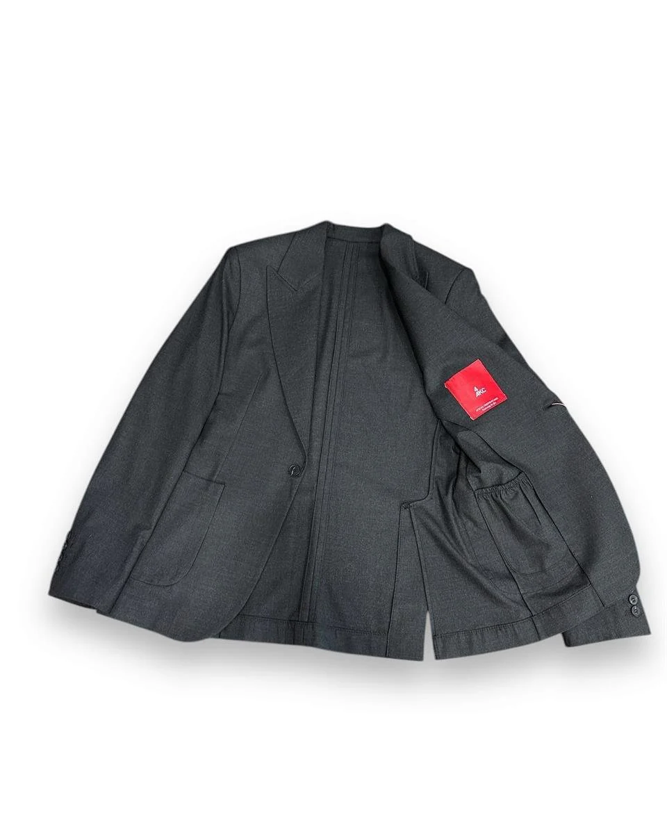 Slim Fit Astarsız Antrasit Sartorial Ceket | İndirimli - Image 4