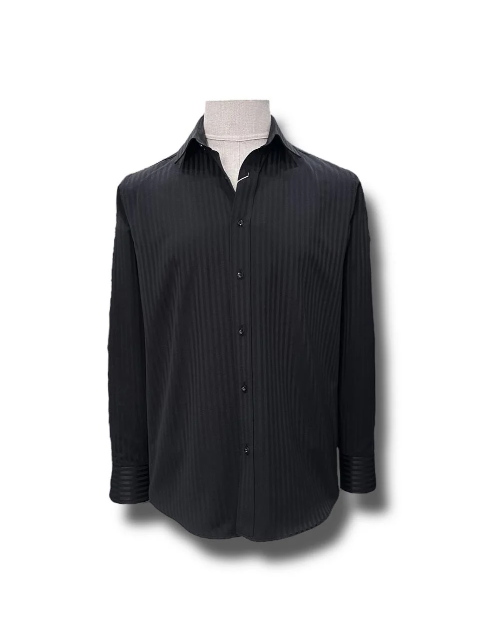 Slim Fit Gölge Çizgili Siyah Shade Gömlek