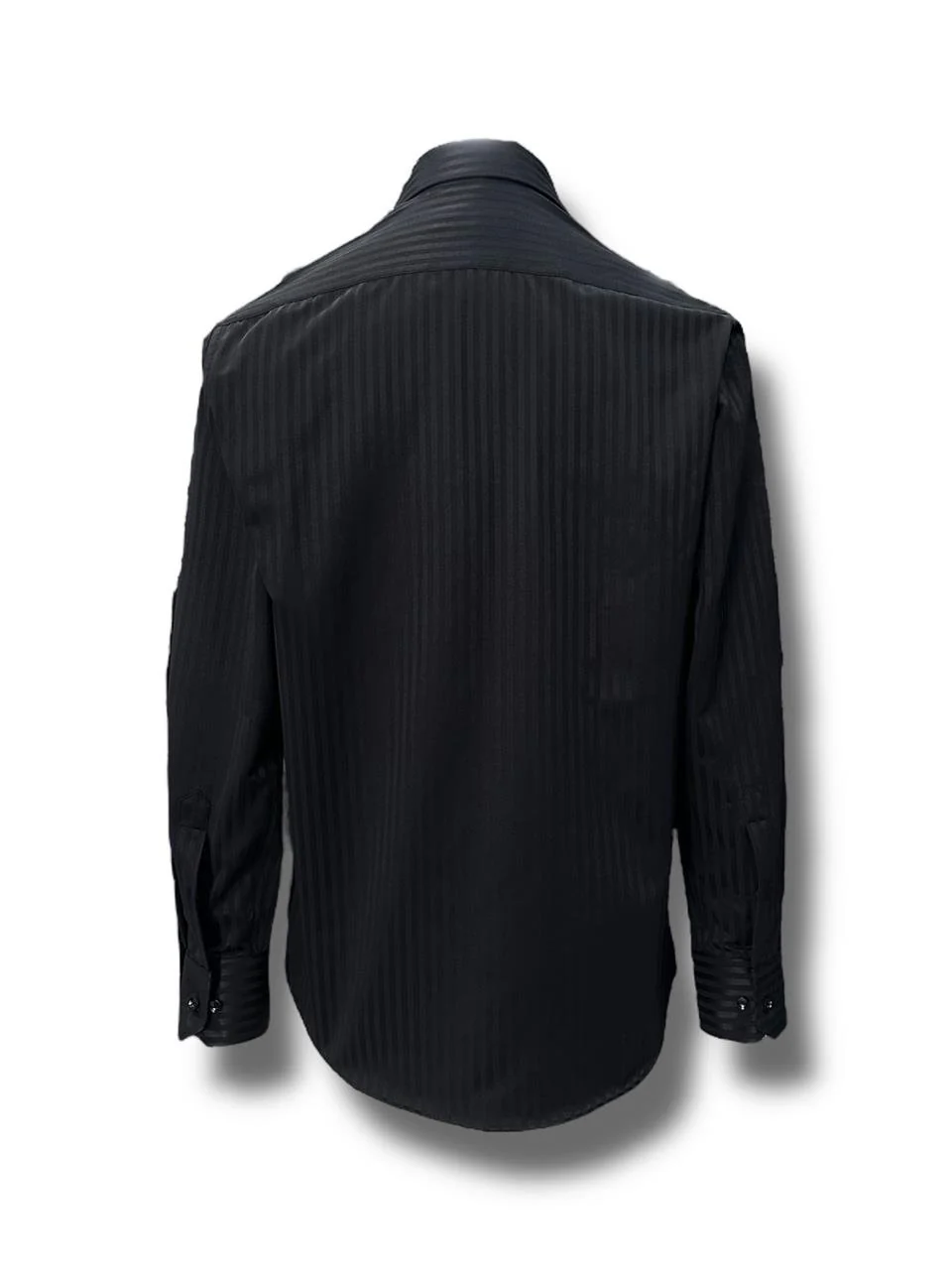 Slim Fit Gölge Çizgili Siyah Shade Gömlek - Image 3
