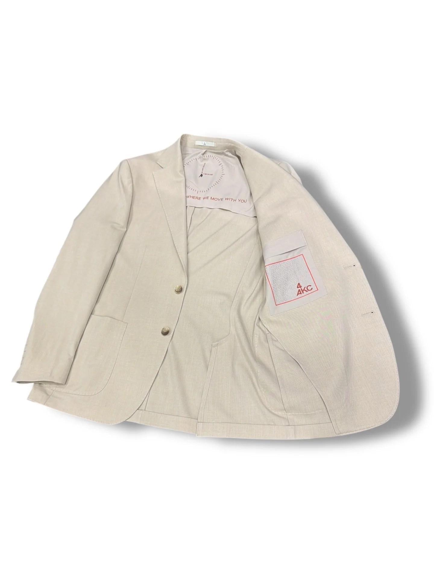 Modern Fit Torba Cep Bej Travel Takım Elbise - Image 3