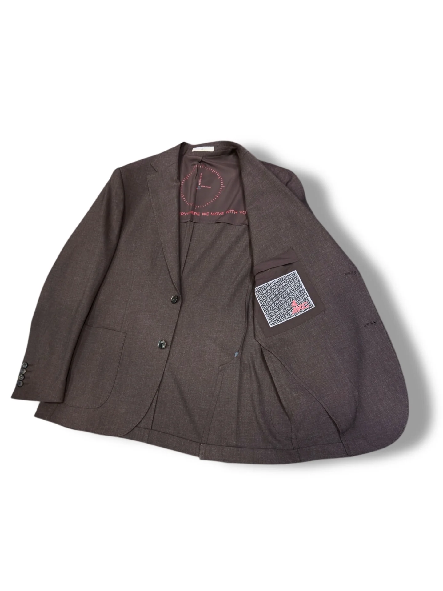 Modern Fit Torba Cep Koyu Kahverengi Travel Takım Elbise - Image 3