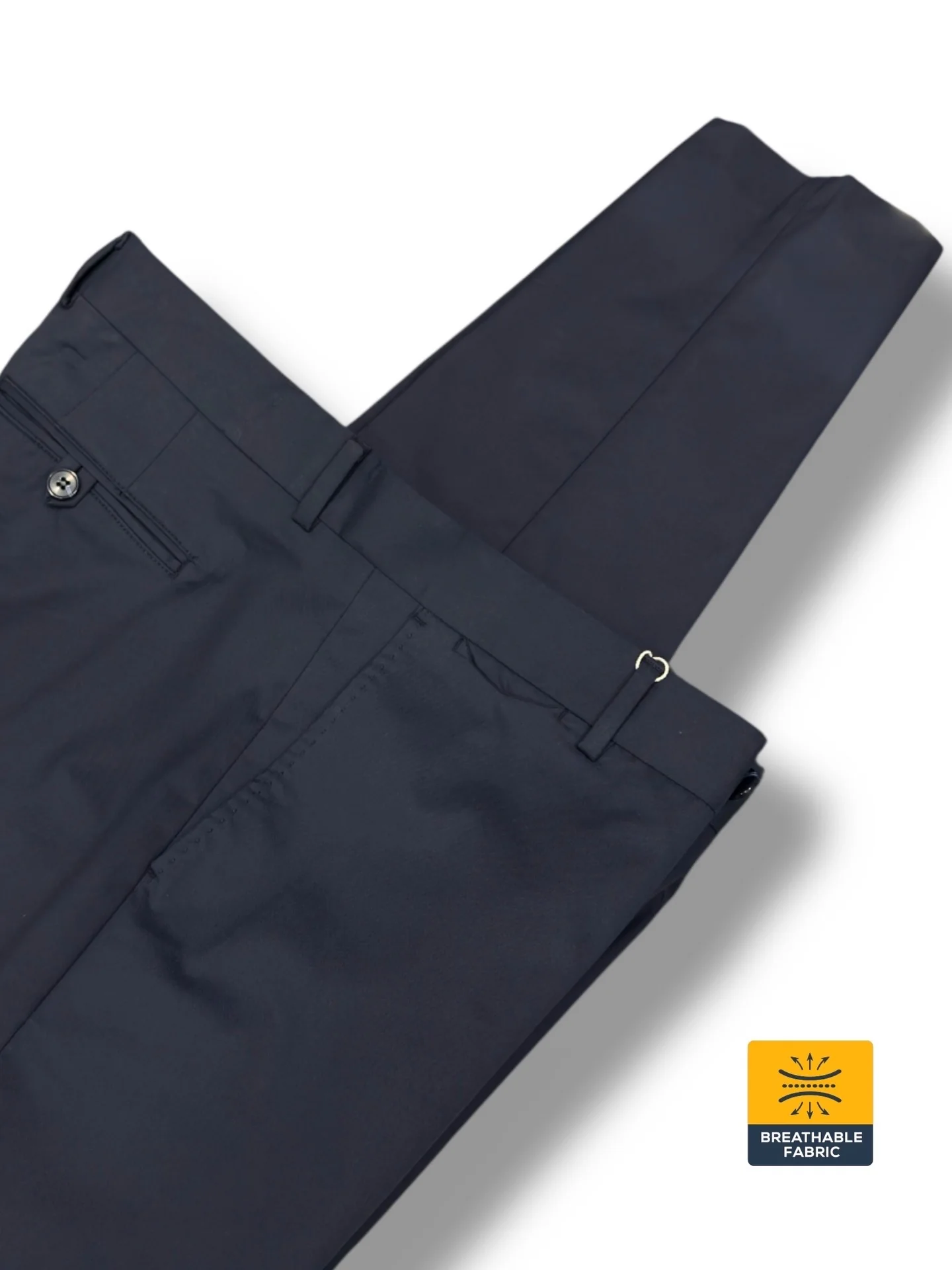 Standart Fit Pamuk Karışımlı Yan Cep Lacivert Voyage Pantolon - Image 3