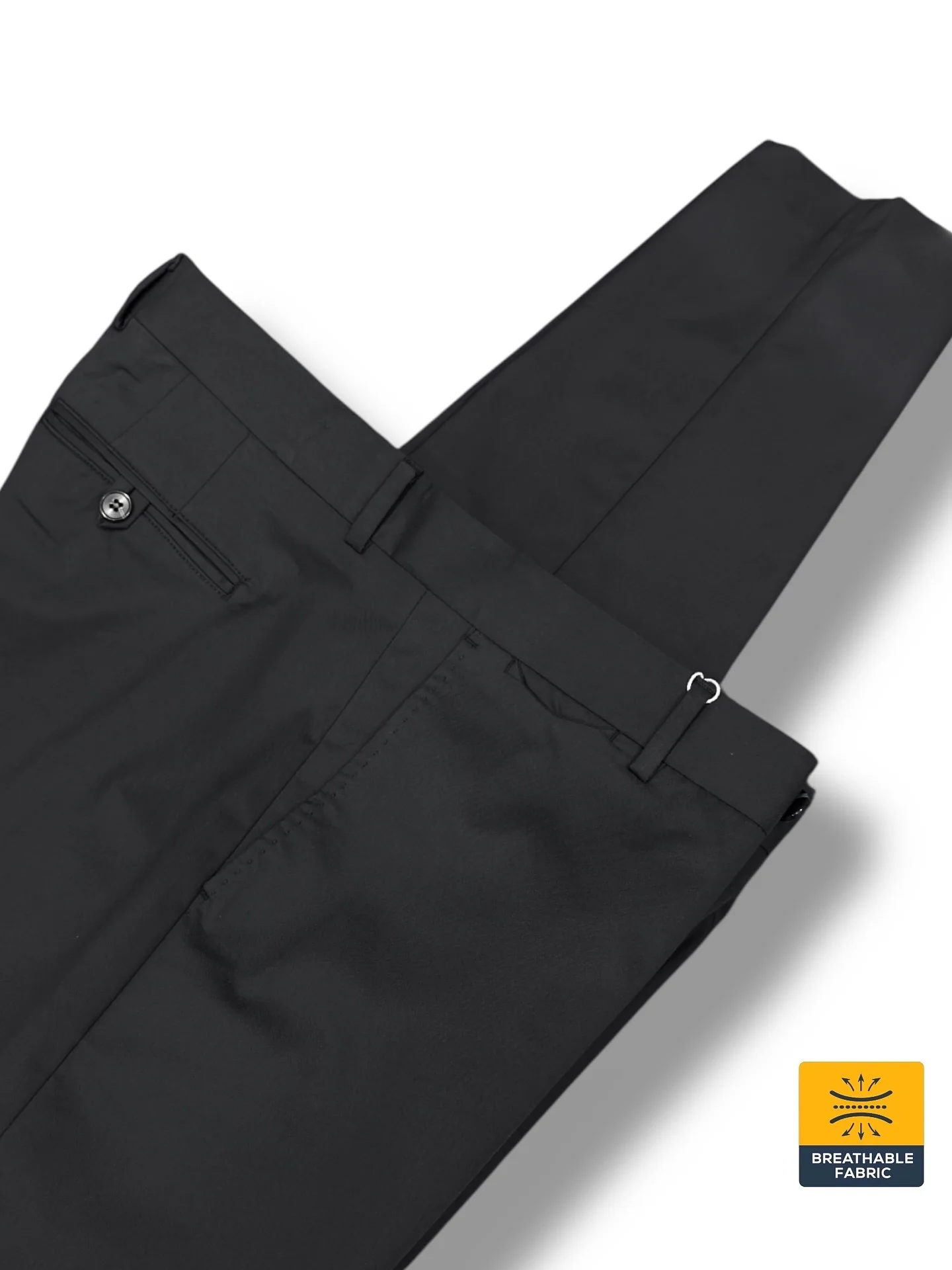 Standart Fit Pamuk Karışımlı Yan Cep Siyah Voyage Pantolon - Image 2