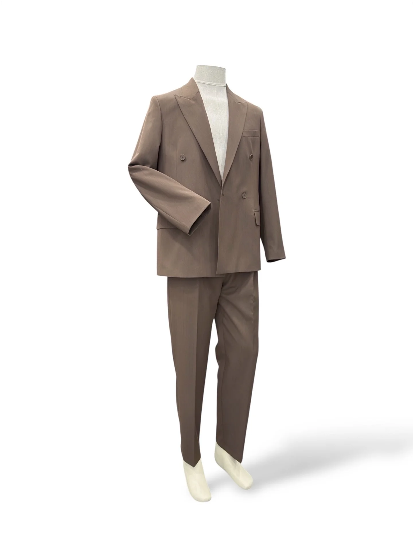 Oversize Kahverengi Kruvaze Wide Axis Takım Elbise